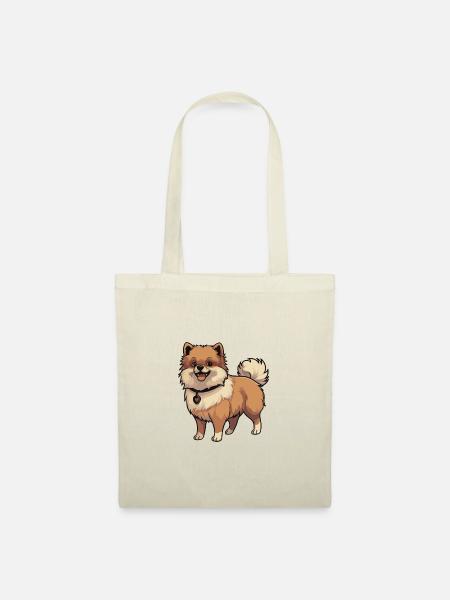 Pomeranian Hund Tier - Stoffbeutel - Natur
