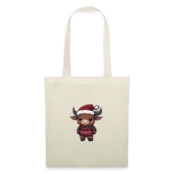 Bande dessinée de Noël Taureau - Sac en tissu - nature - Devant