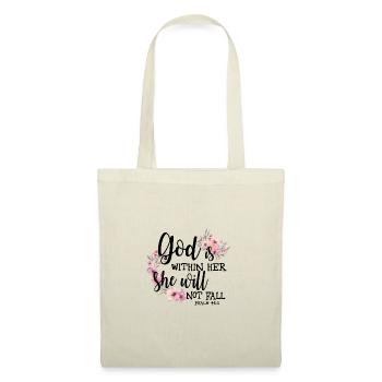 Floral Aquarell Bibel Vers Gott ist in ihrem s - Stoffbeutel - Natur - Vorne