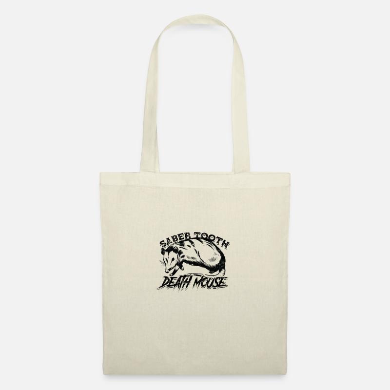 Saber tooth death mouse - Weird Opossum Eats Trash - Tote Bag - nature