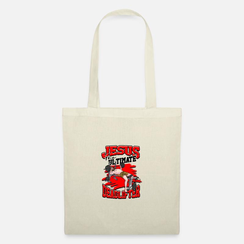 Jesus the ultimate deadlifter - Msucleman - Tote Bag - nature