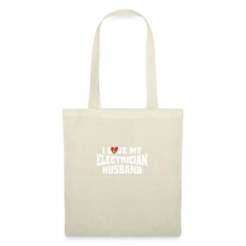J’aime mon mari électricien - profession - Sac en tissu - nature - Devant