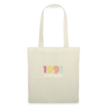 Rétro 1991 Vintage Anniversaire Année Classique - Sac en tissu - nature - Devant