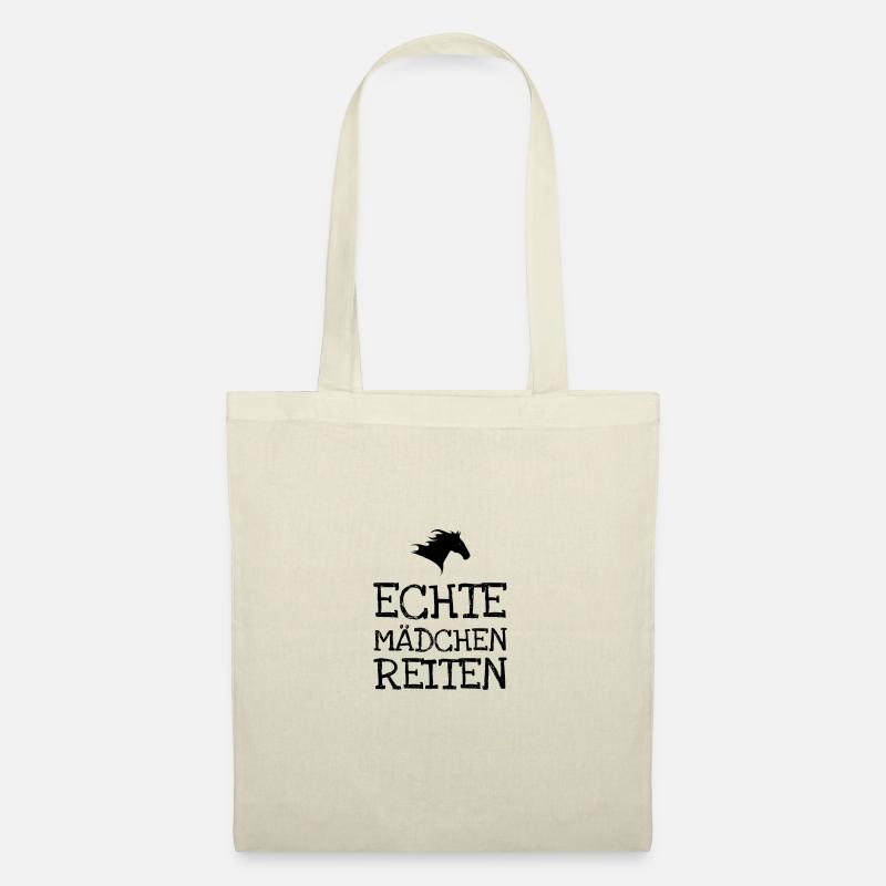 Echte Mädchen Reiten - Stoffbeutel - Natur