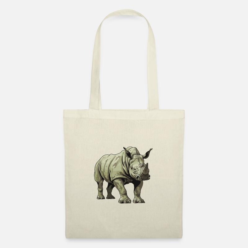 Nashorn Tier - Stoffbeutel - Natur