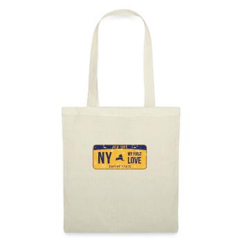 NY My First Love License Plate - Stoffbeutel - Natur - Vorne