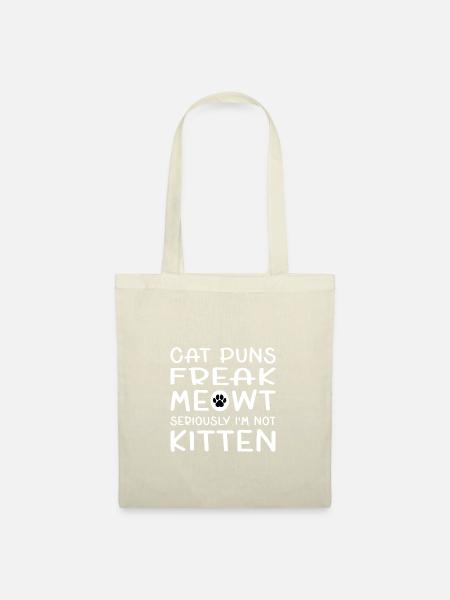 Katze Wortspiel Freak - Stoffbeutel - Natur