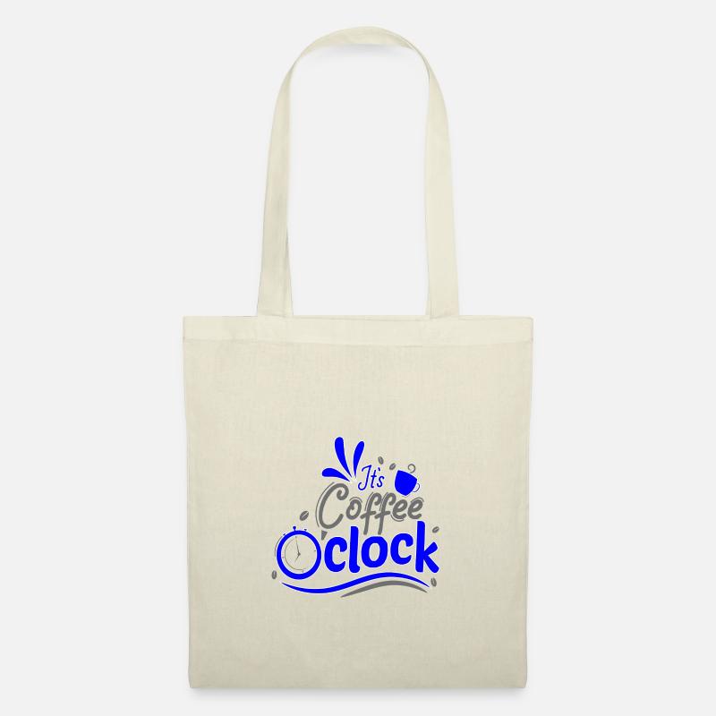 It's Coffee o clock Kaffee Uhr Uhrzeit - Stoffbeutel - Natur
