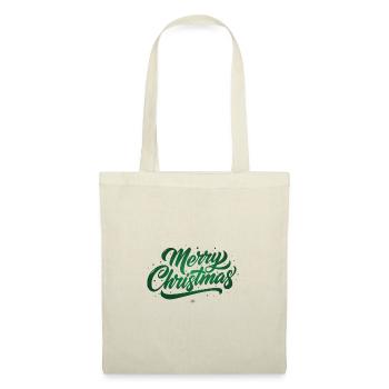 Joyeux Noël en vert - Sac en tissu - nature - Devant