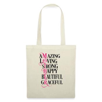 Mother, amazing, loving, strong, happy, beautiful - Sac en tissu - nature - Devant