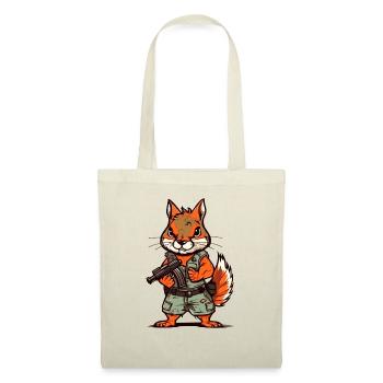Eichhörnchen bis an die Zähne bewaffnet - Stoffbeutel - Natur - Vorne