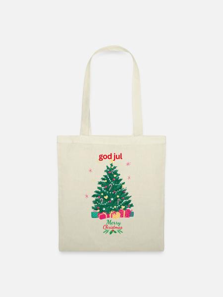 god jul Merry Christmas T-Shirt - Stoffbeutel - Natur