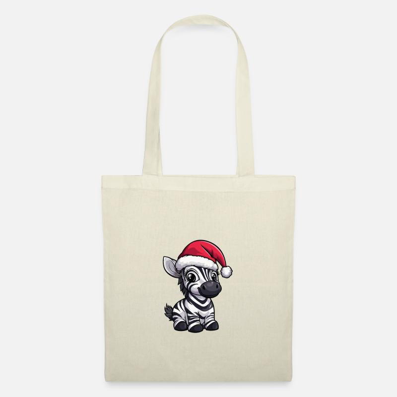 Zebra Weihnachten - Stoffbeutel - Natur