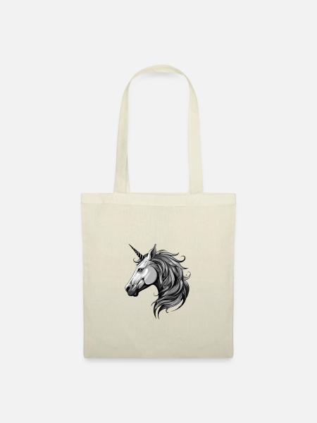 Einhorn Portrait - Stoffbeutel - Natur