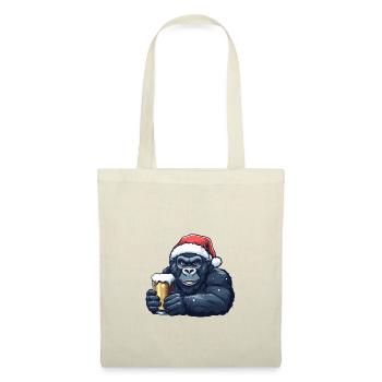 Gorilla Weihnachten Bier - Stoffbeutel - Natur - Vorne