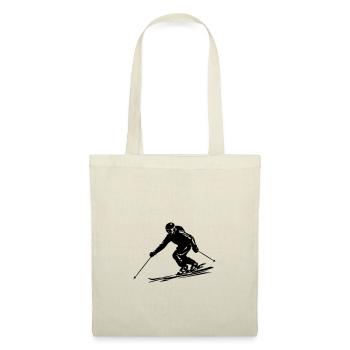 Ski Fahren Skiing Mann Symbol - Stoffbeutel - Natur - Vorne