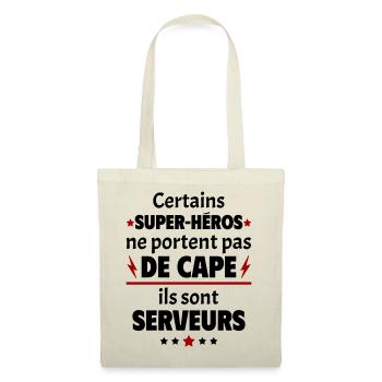 Certains super-héros sont serveurs, cadeau noël - Sac en tissu - nature - Devant