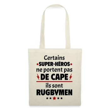 Certains super-héros sont rugbymen, cadeau noël - Sac en tissu - nature - Devant