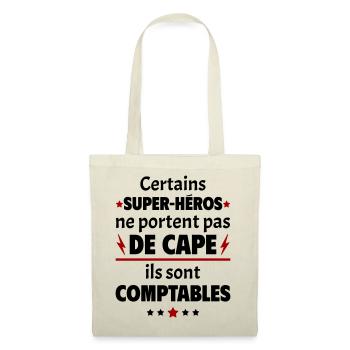 Certains super-héros sont comptables,cadeau noël - Sac en tissu - nature - Devant