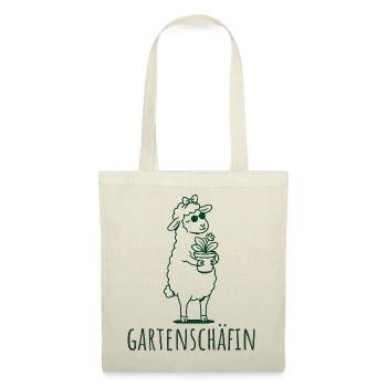 Gartenschäfin Schaf mit Pflanze Gärtnerin - Stoffbeutel - Natur - Vorne