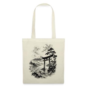 Japanese nature with torii and Fuji - Tote Bag - nature - Front