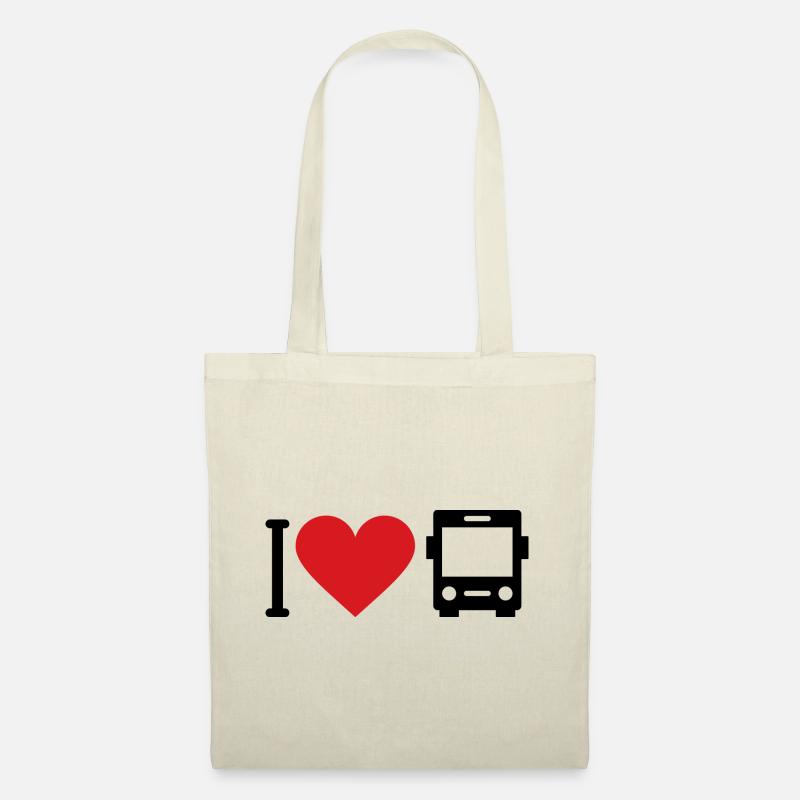 Ich Liebe Bus - Stoffbeutel - Natur