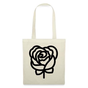 Fleur rose - Sac en tissu - nature - Devant