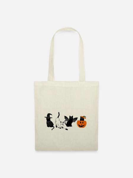 Süß Monster-Katzenkostüm |Lustiges Halloween-Shirt - Stoffbeutel - Natur
