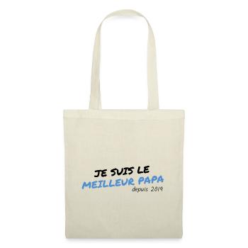 je suis le meilleur papa depuis 2019 - Sac en tissu - nature - Devant