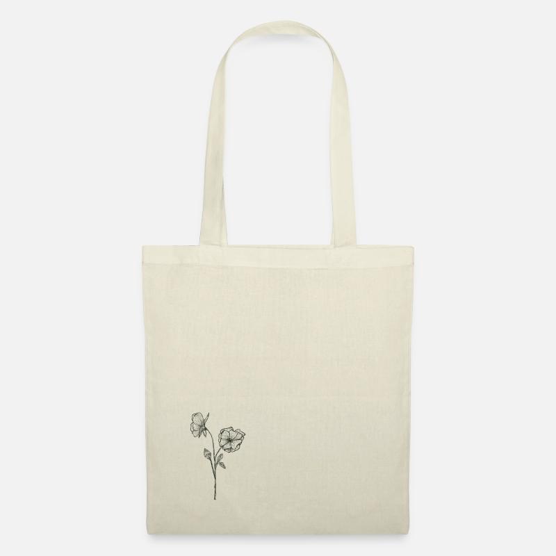 Blumen Flowers black - Stoffbeutel - Natur