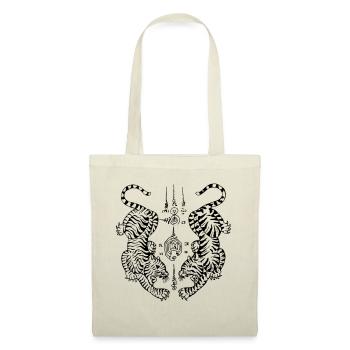 Muay Thai boxing Kickboxen Sak Yant Tiger Tattoo - Stoffbeutel - Natur - Vorne