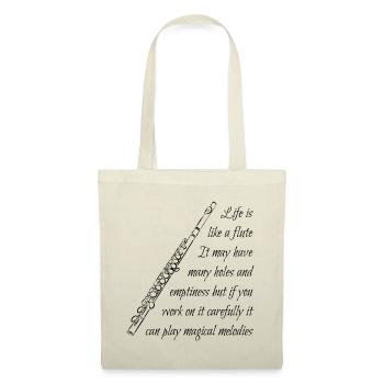 Querflöte Flöte Flute Spruch Geschenk Funny Shirt - Stoffbeutel - Natur - Vorne