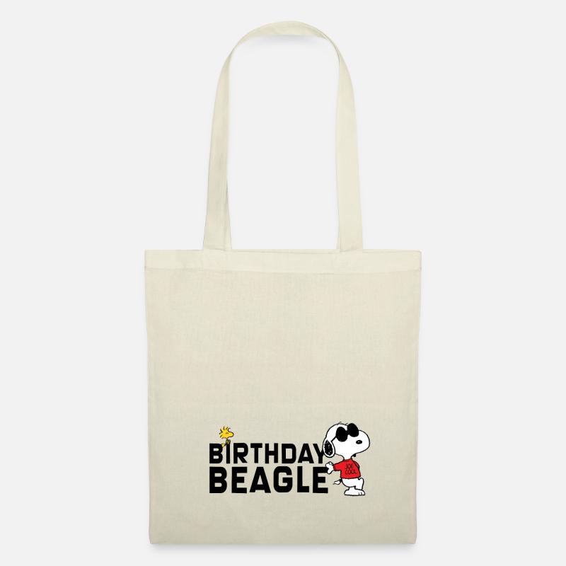 Peanuts Geburtstagsdesign Birthday Beagle Snoopy - Stoffbeutel - Natur