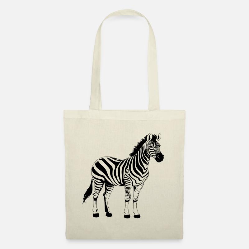 Zebra schwarz - Stoffbeutel - Natur