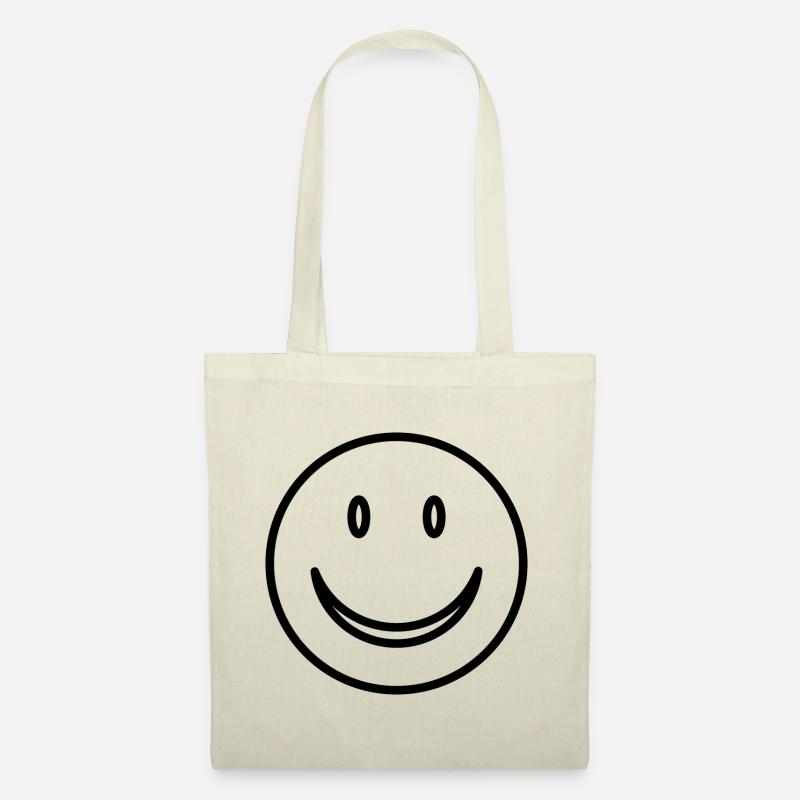 Smiley - Lachendes Gesicht - Stoffbeutel - Natur