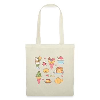 Süße japanische Desserts und Süßigkeiten - Stoffbeutel - Natur - Vorne