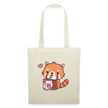 Cute Little Red Panda Loves Drinking Milk - Tote Bag - nature - Front