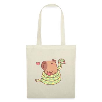 Capybara Wrapped By Snake Funny - Tote Bag - nature - Front