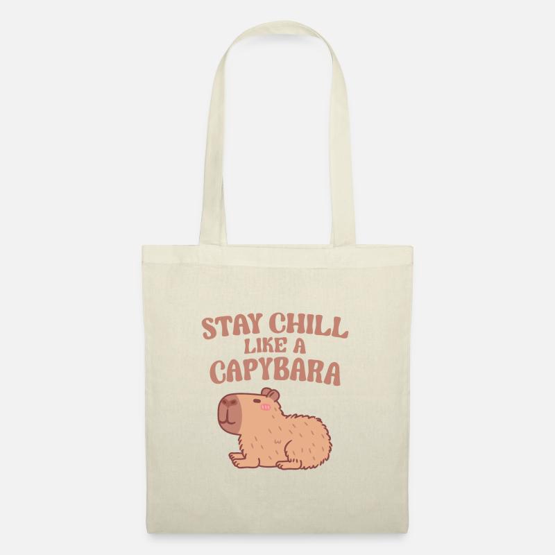 Süßes Capybara Stay Chill wie ein Capybara - Stoffbeutel - Natur