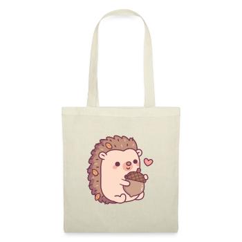 Cute Little Hedgehog With Autumn Leaves And Acorn - Tote Bag - nature - Front