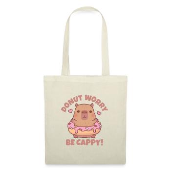 Cute Capybara Donut Worry Be Cappy Funny Quote - Tote Bag - nature - Front