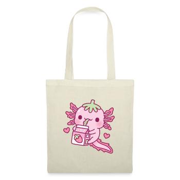 Mignon Axolotl aime boire du lait de fraise - Sac en tissu - nature - Devant