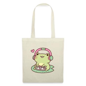 Niedlicher Gamer-Frosch liebt es, Videospiele zu spielen - Stoffbeutel - Natur - Vorne