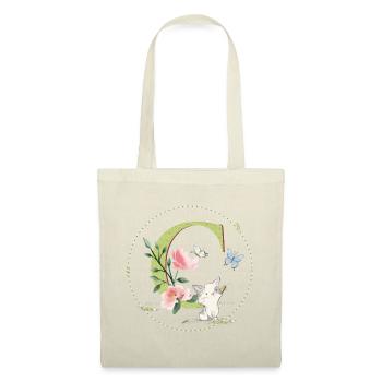 Lettre initiale C avec chat - Sac en tissu - nature - Devant