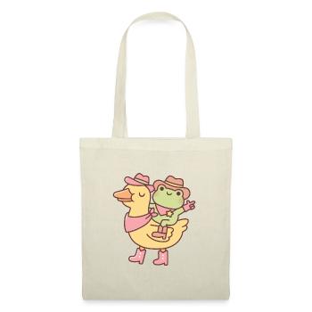 Cute Cowboy Frog Riding Yellow Ducky - Tote Bag - nature - Front