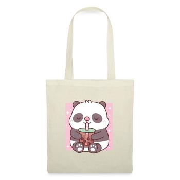 Cute Little Panda Drinking Bubble Tea - Tote Bag - nature - Front
