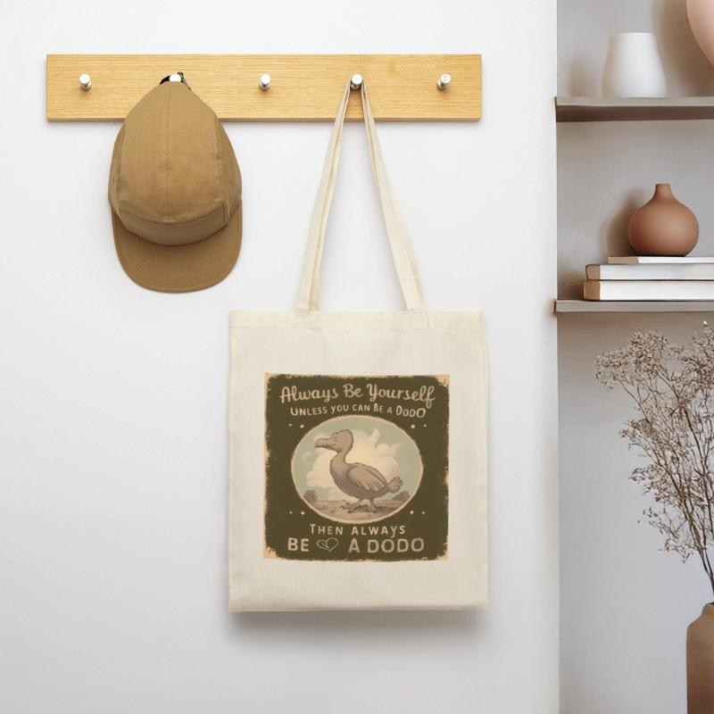 Sei Du selbst oder sei ein Dodo Vintage Design Stoffbeutel