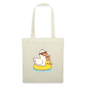 Canard drôle avec des lunettes de soleil sur le flotteur de la piscine Ducky - Sac en tissu - nature - Devant