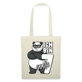 7. Geburtstag Junge 7 Jahre Panda Ich bin coole 7 - Stoffbeutel - Natur - Vorne