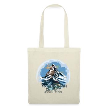 Matterhorn Zermatt Koordinaten Andenken Geschenk - Stoffbeutel - Natur - Vorne